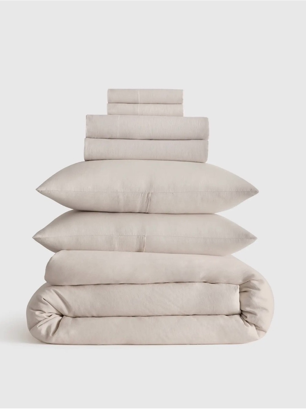 Quince flax Bedding Set in Light grey